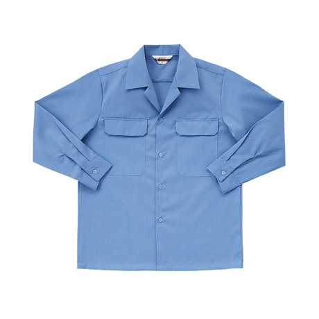 帯電防止長袖開衿シャツ【25700-KRO】 10.ブルー