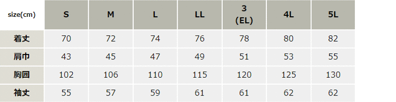 帯電防止長袖開衿シャツ【25700-KRO】 サイズ表