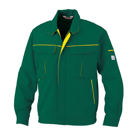 防汚加工ジャケット【2627-BBO】 22.グリーン×イエロー