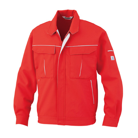 防汚加工ジャケット【2627-BBO】 46.レッド×シルバーグレー