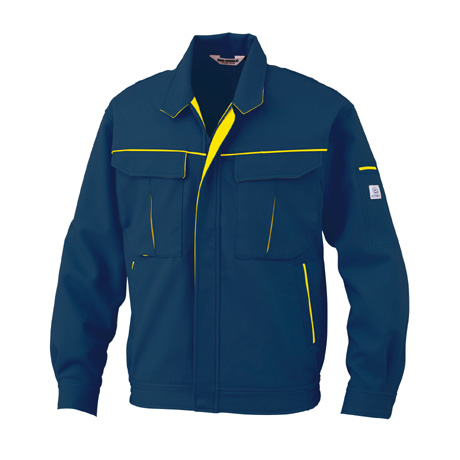 防汚加工ジャケット【2627-BBO】 51.ネイビー×イエロー