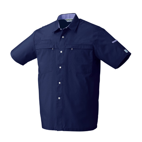エコ素材半袖シャツ【26370-KRO】 11.ネイビー