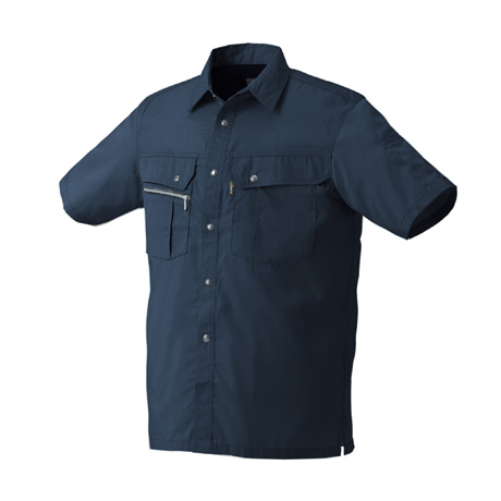 銀ナノ抗菌防臭加工半袖シャツ【26493-KRO】 11.ネイビー