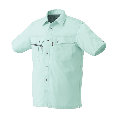 銀ナノ抗菌防臭加工半袖シャツ【26493-KRO】 85.パウダーブルー