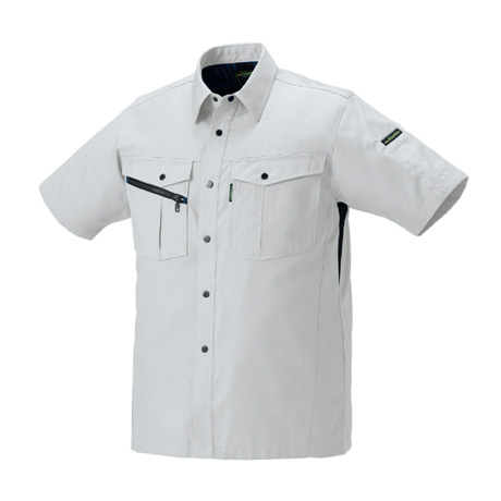 形状記憶半袖シャツ（脇スリット）【26580-KRO】 40.シルバー