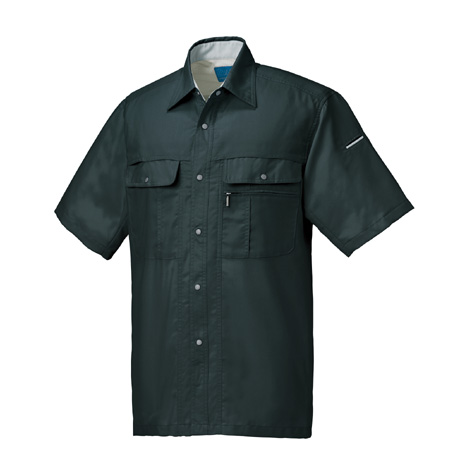 エコ素材半袖シャツ【26618-KRO】 48.チャコールグレー