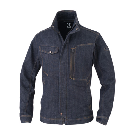 KANSAIデニム長袖ブルゾン【30012-OKH】 C1.インディゴ