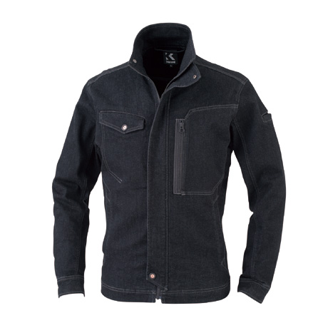 KANSAIデニム長袖ブルゾン【30012-OKH】 C2.ブラック