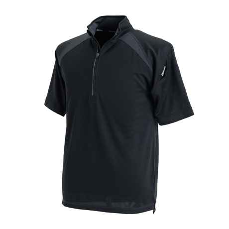ショートスリーブハーフジップ【3015-TSD】 95.ブラック