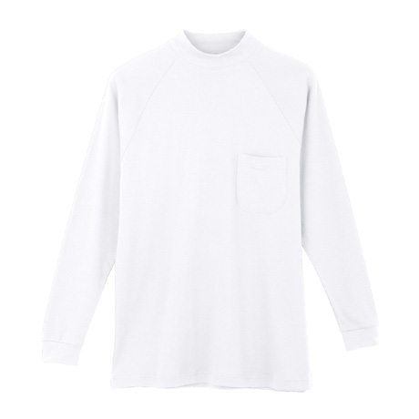 長袖ハイネックシャツ【3018-COC】 0.ホワイト