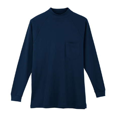 長袖ハイネックシャツ【3018-COC】 1.ネイビー