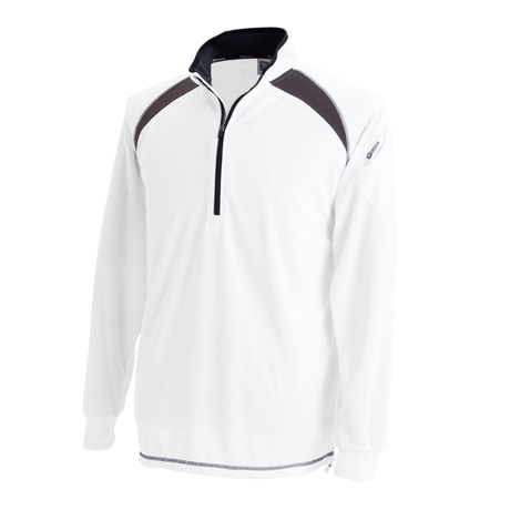 ロングスリーブハーフジップ【3025-TSD】 05.ホワイト