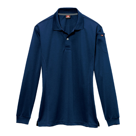 ストレッチ長袖ポロシャツ【303-BAT】 3.ネイビー