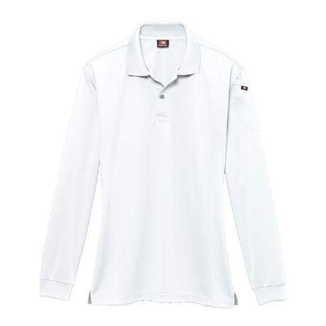 ストレッチ長袖ポロシャツ【303-BAT】 29.ホワイト