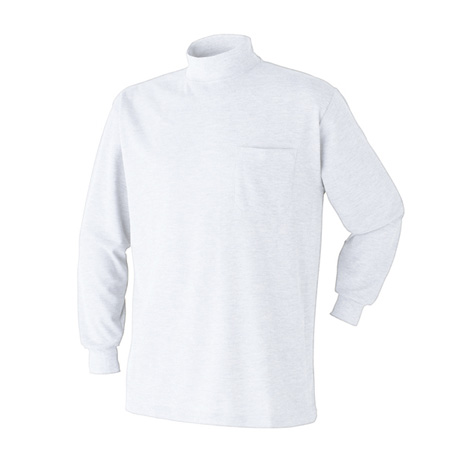 胸ポケット付きハイネックシャツ【303015-ATK】 09.ホワイト