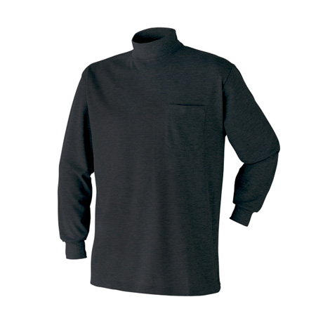 胸ポケット付きハイネックシャツ【303015-ATK】 11.ブラック