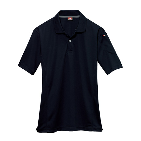 ストレッチ半袖ポロシャツ【305-BAT】 35.ブラック