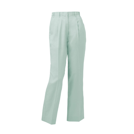 制電ツータックレディースパンツ【313711-KRO】 890.ライトグリーン