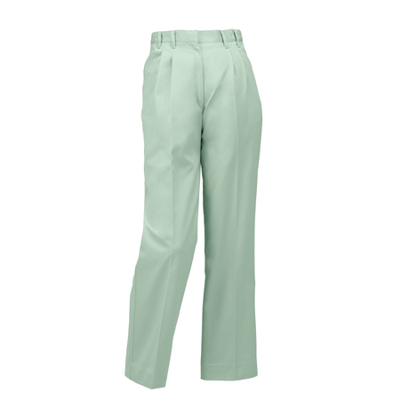 レディーススラックス（ツータック）（脇シャーリング）【313811-KRO】 890.ライトグリーン