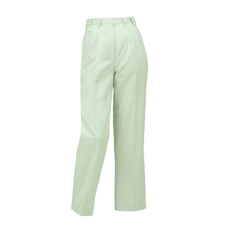 レディーススラックス（ツータック）（脇シャーリング）【314911-KRO】 89.アースグリーン