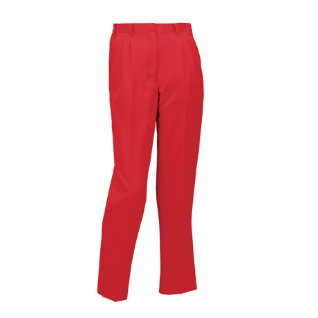 レディーススラックス（ツータック）（脇シャーリング）【31520-KRO】 70.レッド