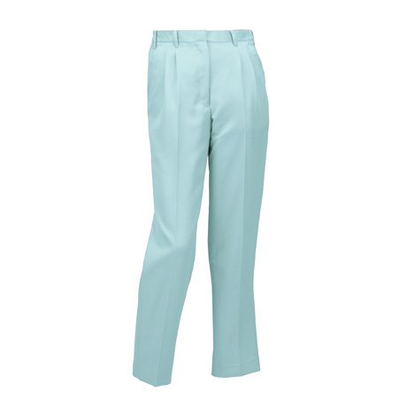 レディーススラックス（ツータック）（脇シャーリング）【31520-KRO】 85.パウダーグリーン