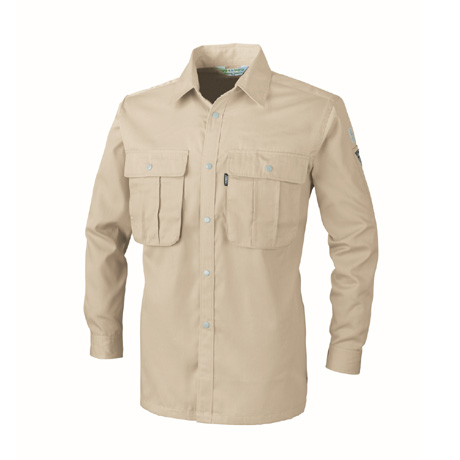 デカポケ長袖シャツ【3193-XEB】 31.アイボリー