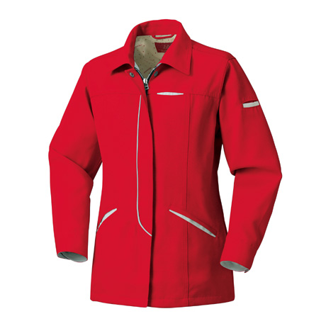 レディース長袖スモック【32520-KRO】 70.レッド