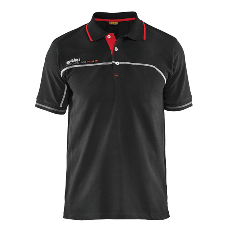 BLAKLADER　ブランドロゴ入りポロシャツ【3327-1050-BBO】 9956.ブラックレッド