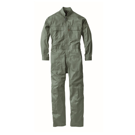 綿100％つなぎ服【34000-XEB】 62.アーミーグリーン