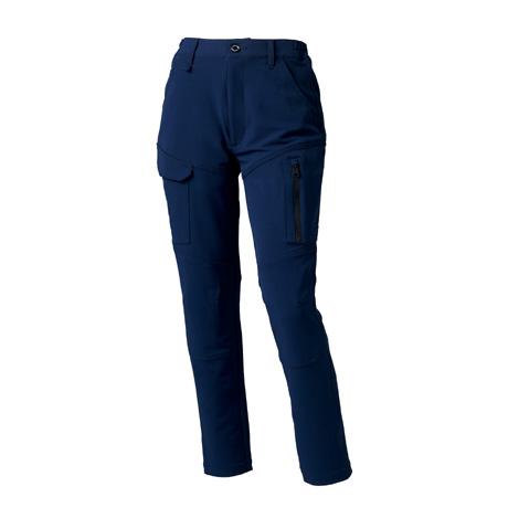 レディースカーゴパンツ（ノータック）（脇シャーリング）【356731-KRO】 11.ネイビー