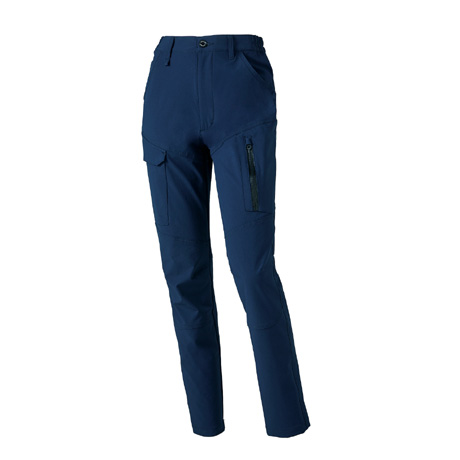 レディースカーゴパンツ(ノータック脇シャーリング)【356741-KRO】 11.ネイビー