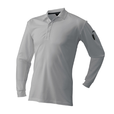 ベンチレーション長袖ポロシャツ【40015-ATK】 07.グレー