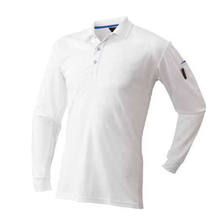 ベンチレーション長袖ポロシャツ【40015-ATK】 09.ホワイト