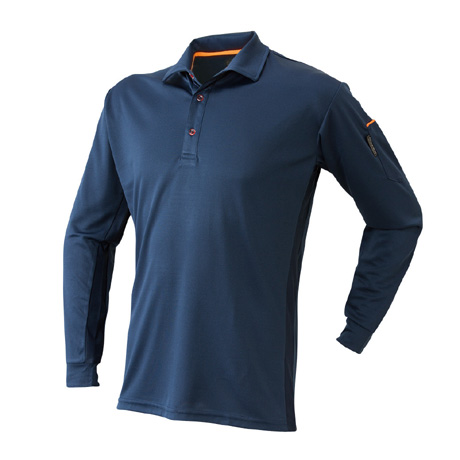 ベンチレーション長袖ポロシャツ【40015-ATK】 11.ネイビー