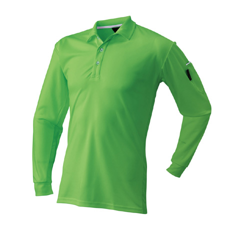 ベンチレーション長袖ポロシャツ【40015-ATK】 81.ライム