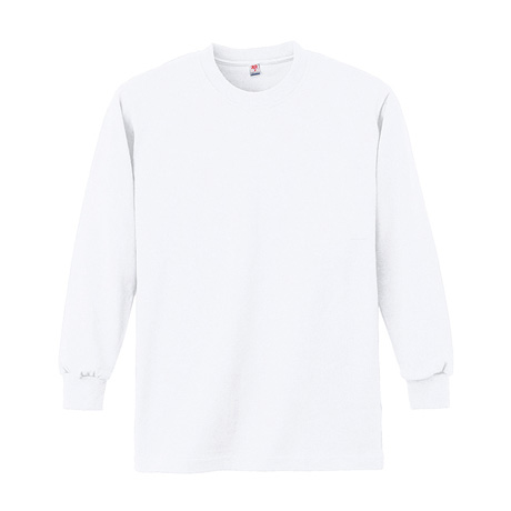 長袖Tシャツ（ポケット無）【4021-ALT】 90.ホワイト