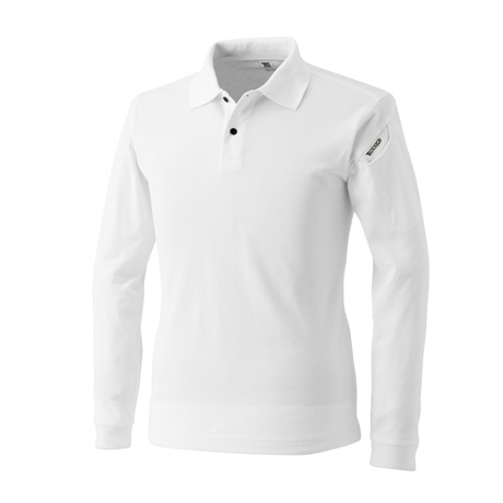 ESロングスリーブポロシャツ【4075-TSD】 05.ホワイト