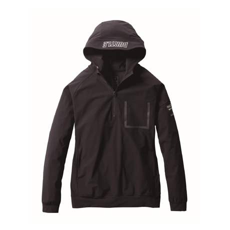 ハーフジップフーディ【4084-BAT】 35.ブラック