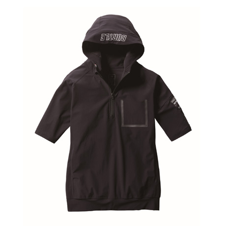 半袖ハーフジップフーディ【4085-BAT】 35.ブラック