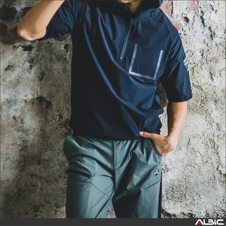 半袖ハーフジップフーディ【4085-BAT】 商品写真