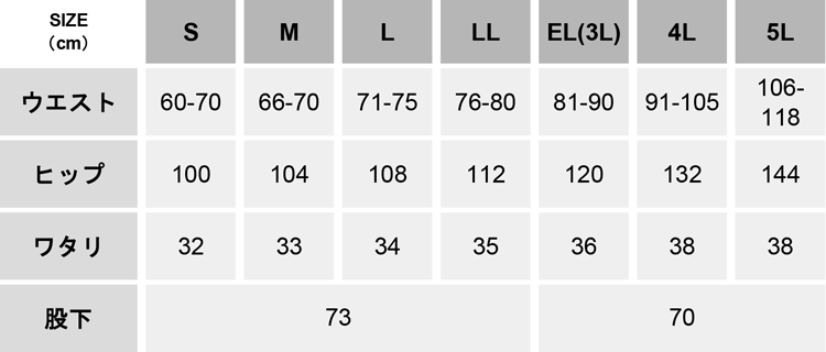 エコレディースツータックパンツ【41906-JIC】 サイズ表