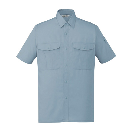エコ製品制電シンプル半袖シャツ【44314-JIC】 C112.スカイグレー
