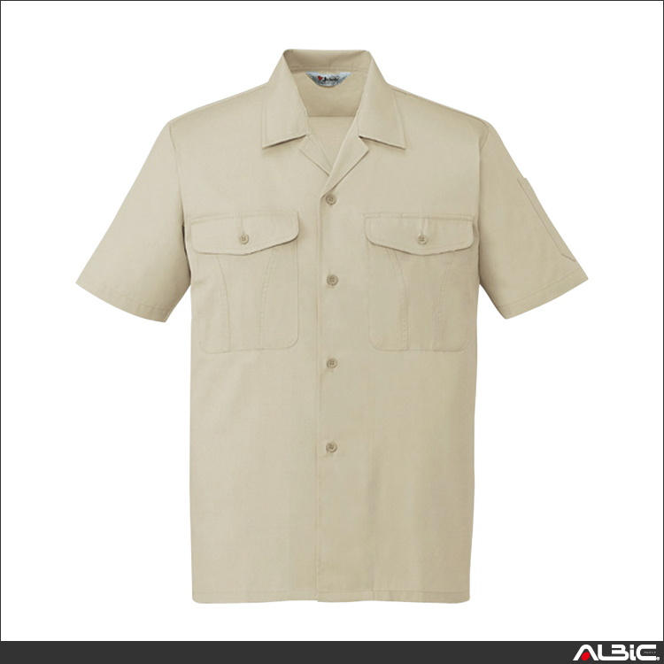 エコ製品制電シンプル半袖オープンシャツ【44334-JIC】 商品写真
