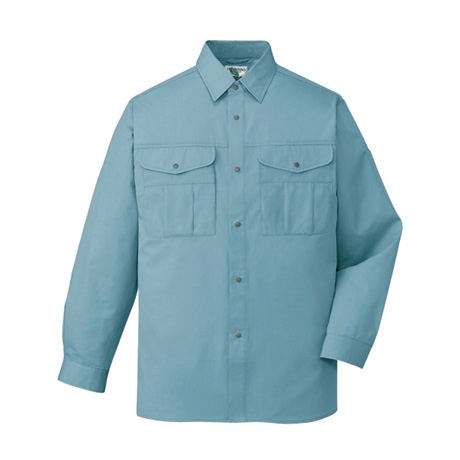 帯電防止エコ長袖シャツ【46104-JIC】 C082.ミストブルー