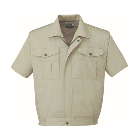 シンプルエコ半袖ブルゾン【46110-JIC】 C017.アイボリー