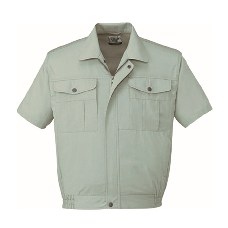 シンプルエコ半袖ブルゾン【46110-JIC】 C039.アースグリーン