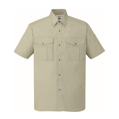 シンプルエコ半袖シャツ【46114-JIC】 C017.アイボリー