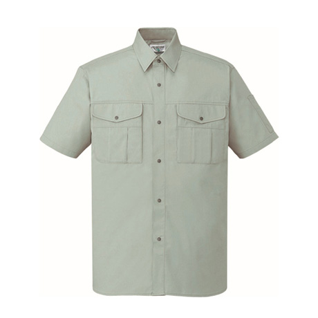 シンプルエコ半袖シャツ【46114-JIC】 C039.アースグリーン