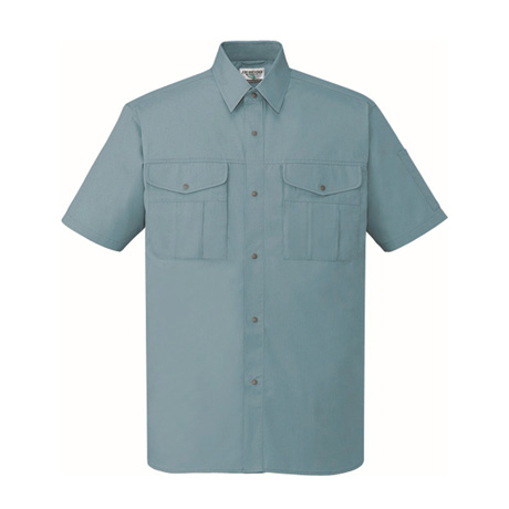 シンプルエコ半袖シャツ【46114-JIC】 C082.ミストブルー